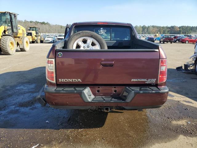 5FPYK1F43AB001182 - 2010 HONDA RIDGELINE RTS BURGUNDY photo 6