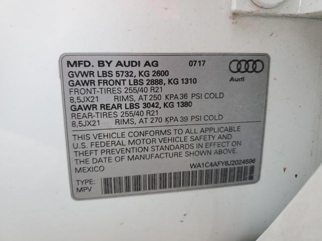 WA1C4AFY6J2024596 - 2018 AUDI SQ5 PRESTIGE WHITE photo 14