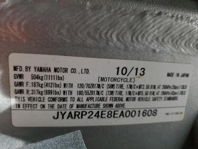 JYARP24E8EA001608 - 2014 YAMAHA FJR1300 A RED photo 10