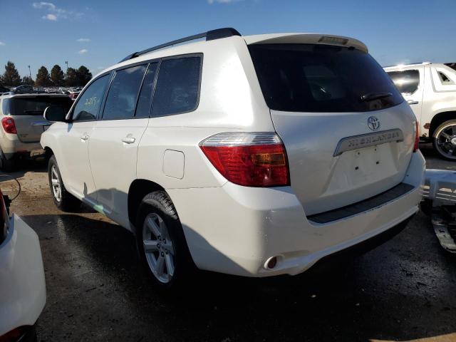 5TDZK3EH1AS001920 - 2010 TOYOTA HIGHLANDER WHITE photo 2