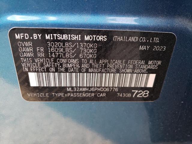 ML32AWHJ6PH006776 - 2023 MITSUBISHI MIRAGE SE BLUE photo 12