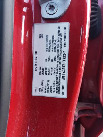 5YJ3E1EA1PF452847 - 2023 TESLA MODEL 3 RED photo 12