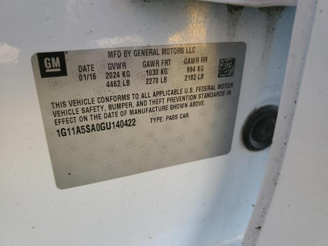 1G11A5SA0GU140422 - 2016 CHEVROLET MALIBU LIM LS WHITE photo 13