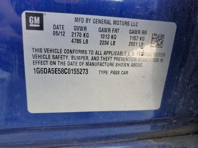 1G6DA5E58C0155273 - 2012 CADILLAC CTS BLUE photo 12