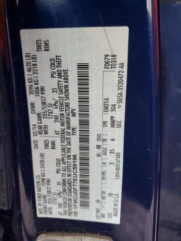 1FMCU0F77EUC59196 - 2014 FORD ESCAPE S BLUE photo 13