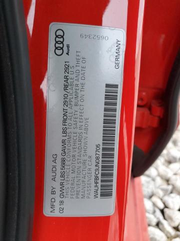 WAUHFBFC9JN087705 - 2018 AUDI S6 PRESTIGE RED photo 12