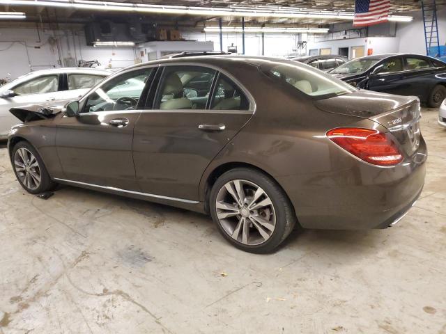 55SWF4KB4FU087036 - 2015 MERCEDES-BENZ C 300 4MATIC BROWN photo 2