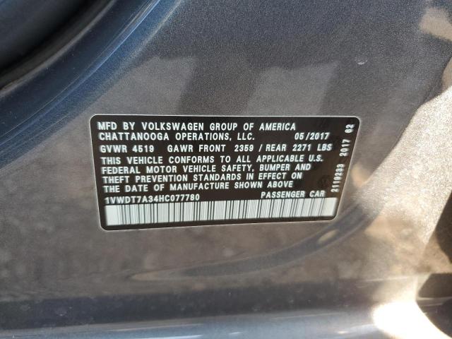 1VWDT7A34HC077780 - 2017 VOLKSWAGEN PASSAT R-LINE Boz foto 12