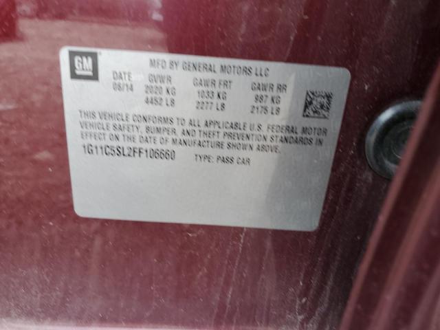 1G11C5SL2FF106660 - 2015 CHEVROLET MALIBU 1LT RED photo 12