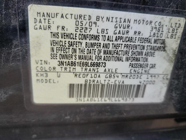 3N1AB61E69L669873 - 2009 NISSAN SENTRA 2.0 BLACK photo 12