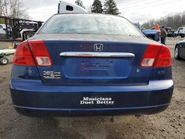 1HGES26721L054739 - 2001 HONDA CIVIC EX BLUE photo 6