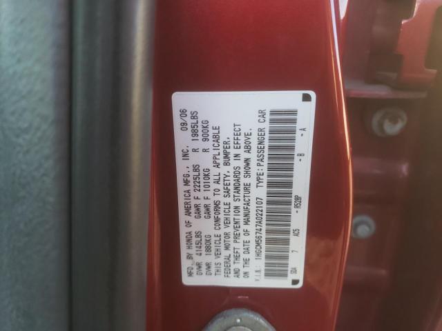 1HGCM56747A022107 - 2007 HONDA ACCORD EX RED photo 12