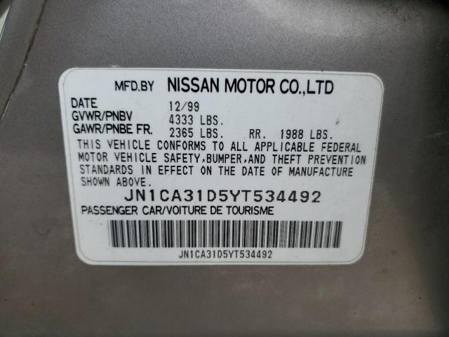 JN1CA31D5YT534492 - 2000 NISSAN MAXIMA GLE SILVER photo 12