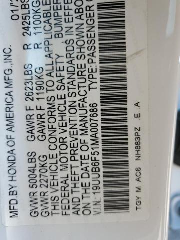 19UUB6F51MA007686 - 2021 ACURA TLX TECH A Weiß Foto 13