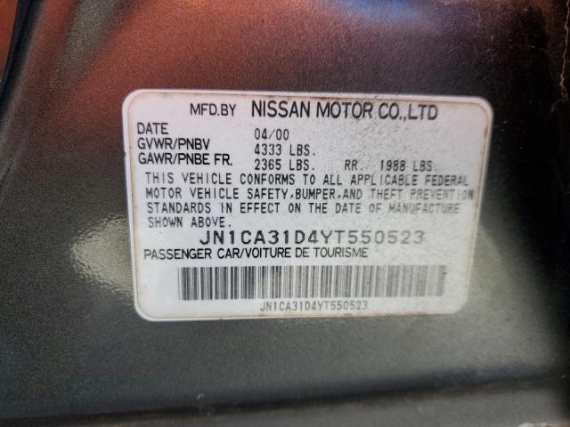 JN1CA31D4YT550523 - 2000 NISSAN MAXIMA GLE GRAY photo 12