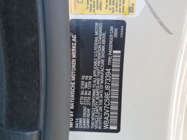 WBA3V7C58EJ873394 - 2014 BMW 428 I SULEV WHITE photo 12
