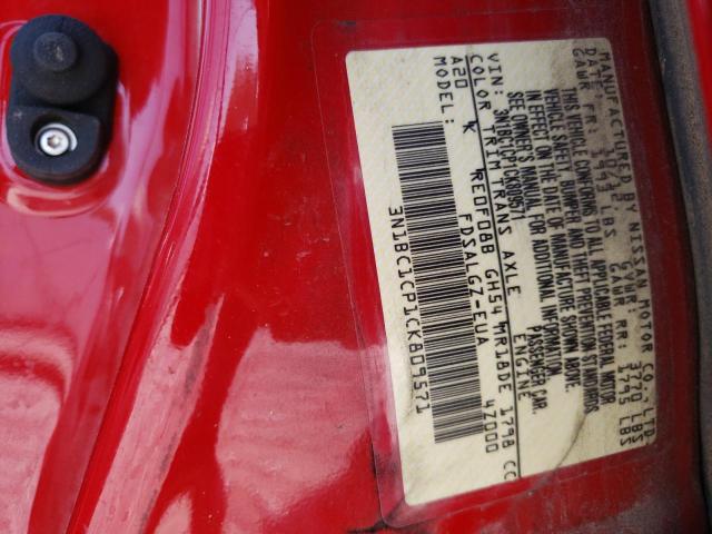 3N1BC1CP1CK809571 - 2012 NISSAN VERSA S RED photo 13