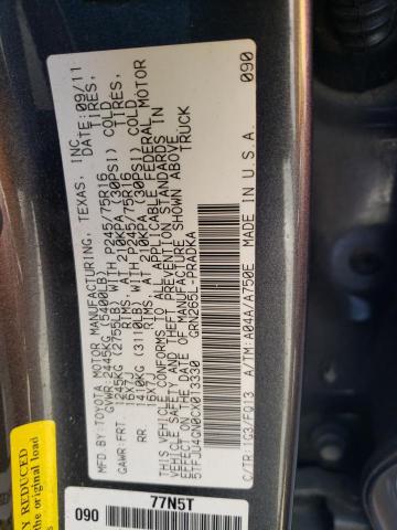 5TFJU4GN0CX013330 - 2012 TOYOTA TACOMA DOUBLE CAB PRERUNNER GRAY photo 13