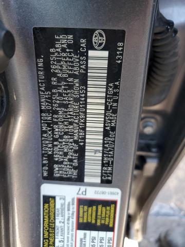 4T1BF1FK9FU114453 - 2015 TOYOTA CAMRY LE GRAY photo 13