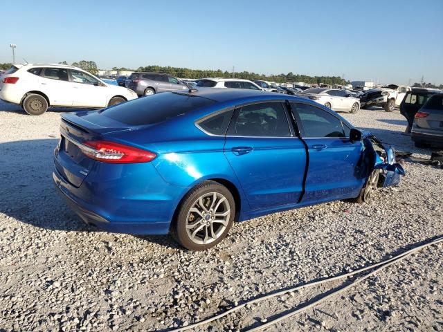 3FA6P0HD9HR292522 - 2017 FORD FUSION SE BLUE photo 3