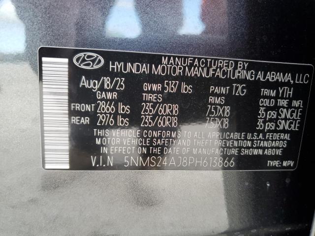 5NMS24AJ8PH613866 - 2023 HYUNDAI SANTA FE SEL GRAY photo 14