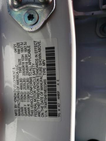 7FART6H81ME023455 - 2021 HONDA CR-V EXL WHITE photo 14