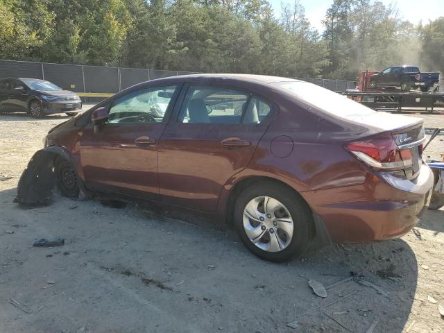 19XFB2F54DE010563 - 2013 HONDA CIVIC LX BURGUNDY photo 2