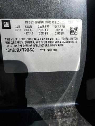 1G11C5SL4FF268239 - 2015 CHEVROLET MALIBU 1LT 灰色 照片 12