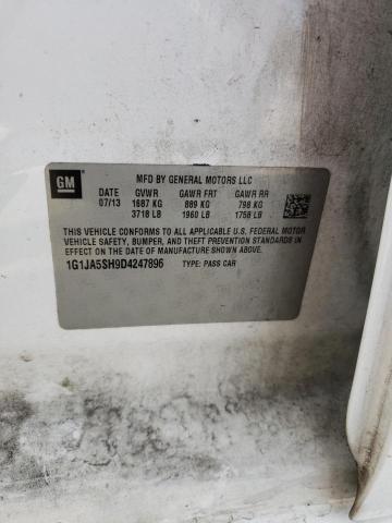 1G1JA5SH9D4247896 - 2013 CHEVROLET SONIC LS 白色 照片 12