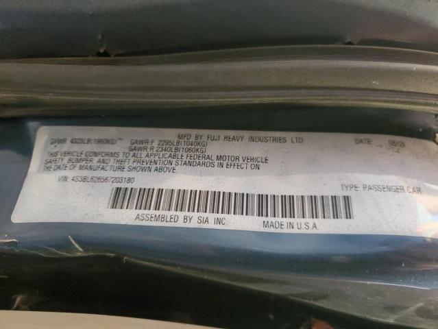 4S3BL626567203180 - 2006 SUBARU LEGACY 2.5I LIMITED GRAY photo 12