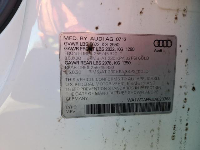 WA1WGAFP6EA023763 - 2014 AUDI Q5 PRESTIGE WHITE photo 13