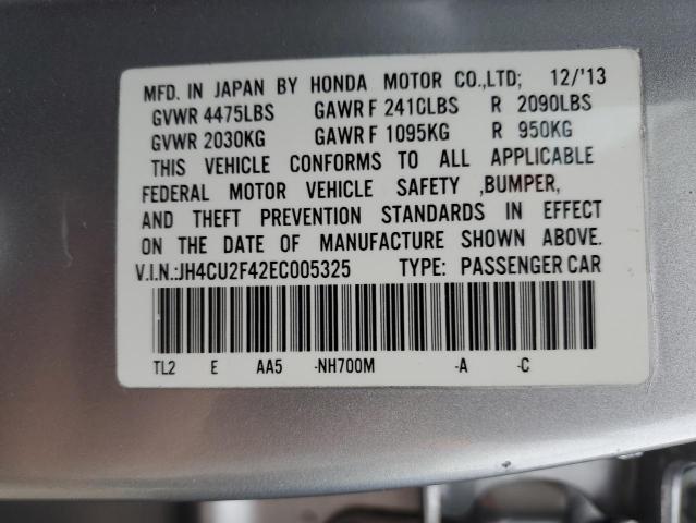 JH4CU2F42EC005325 - 2014 ACURA TSX SILVER photo 12