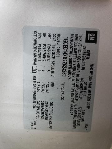 1GCEC14XX7Z624260 - 2007 CHEVROLET SILVERADO C1500 CLASSIC GRAY photo 12