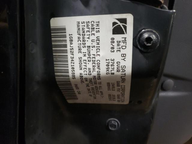 1G8AJ52F34Z105885 - 2004 SATURN ION LEVEL 2 BLACK photo 12
