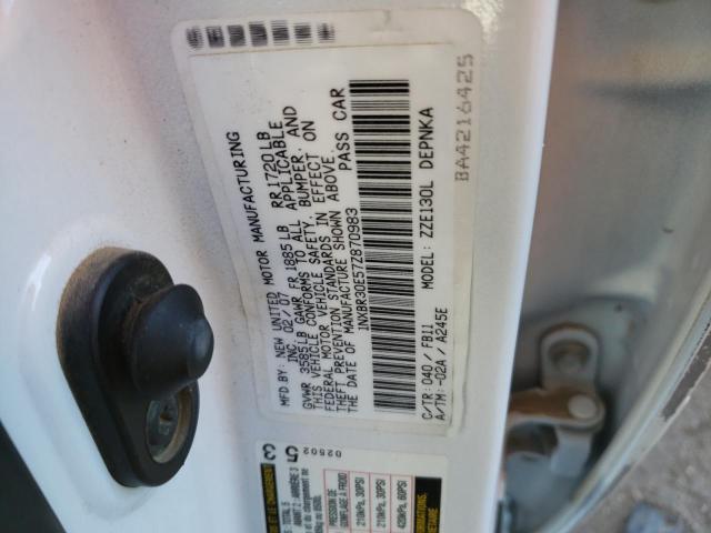 1NXBR30E57Z870983 - 2007 TOYOTA COROLLA CE WHITE photo 13