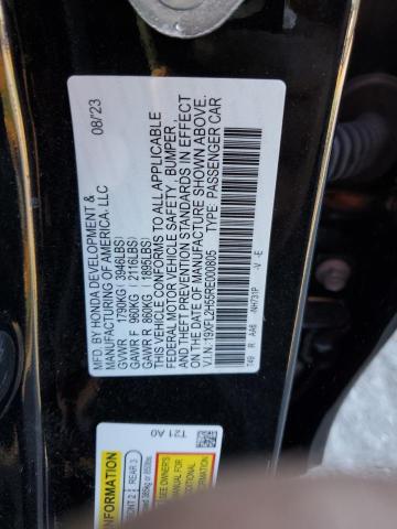 19XFL2H55RE000805 - 2024 HONDA CIVIC LX BLACK photo 12