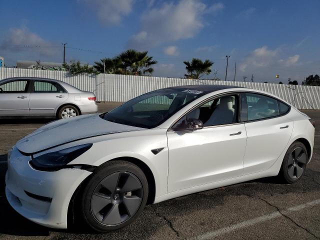 5YJ3E1EB7MF000521 - 2021 TESLA MODEL 3 WHITE photo 1