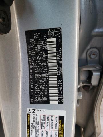 2T1KR32E27C653311 - 2007 TOYOTA COROLLA MA XR SILVER photo 12