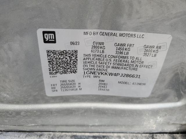 1GNEVKKW4PJ286631 - 2023 CHEVROLET TRAVERSE PREMIER SILVER photo 13