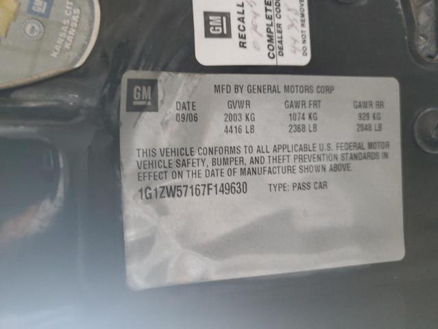 1G1ZW57167F149630 - 2007 CHEVROLET MALIBU SS Qara foto 12