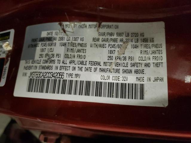 JM3TB3CA2C0342056 - 2012 MAZDA CX-9 RED photo 13