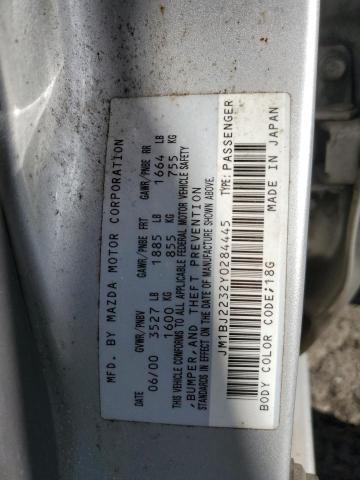 JM1BJ2232Y0284445 - 2000 MAZDA PROTEGE ES SILVER photo 12