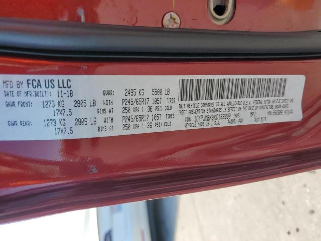 1C4PJMBX0KD169380 - 2019 JEEP CHEROKEE TRAILHAWK Bordo foto 13