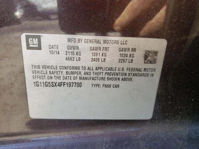 1G11G5SX4FF197700 - 2015 CHEVROLET MALIBU LTZ მუქწითელი ფოტო 12