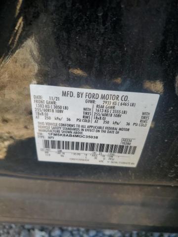 1FM5K8AB4MGC35038 - 2021 FORD EXPLORER POLICE INTERCEPTOR შავი ფოტო 13