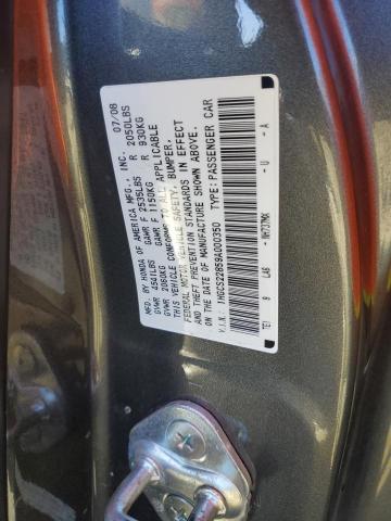 1HGCS22859A000350 - 2009 HONDA ACCORD EXL GRAY photo 12