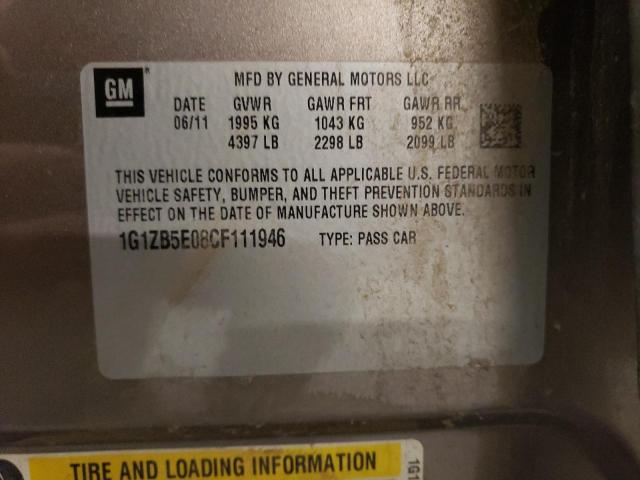 1G1ZB5E08CF111946 - 2012 CHEVROLET MALIBU LS BROWN photo 12