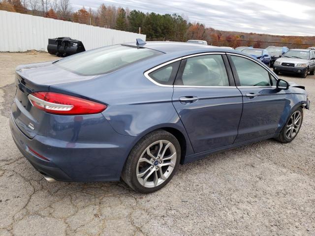 3FA6P0CD8KR253838 - 2019 FORD FUSION SEL BLUE photo 3