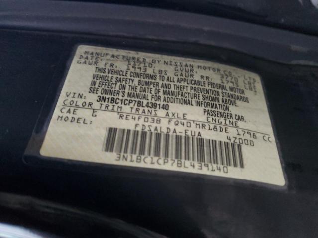 3N1BC1CP7BL439140 - 2011 NISSAN VERSA S BLACK photo 12