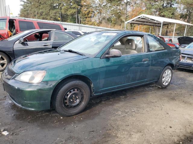 1HGEM22521L042055 - 2001 HONDA CIVIC LX GREEN photo 1